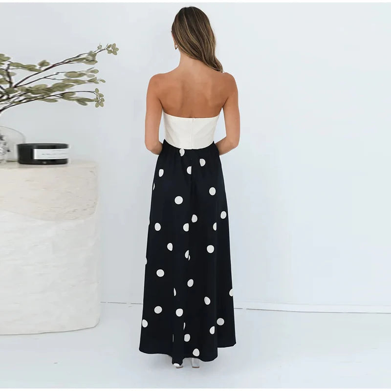 1 Sexy Patchwork Polka Dots Backless dress