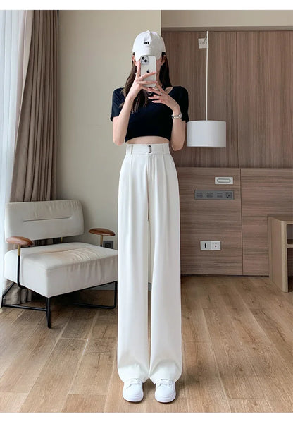 High Waist Suit Wide Leg Loose Trousers