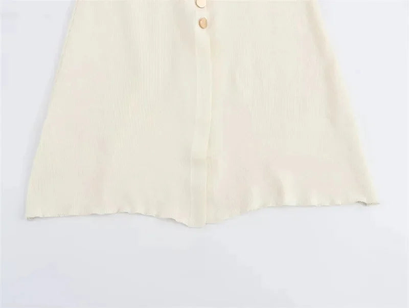 Long Buttoned Knit Dress
