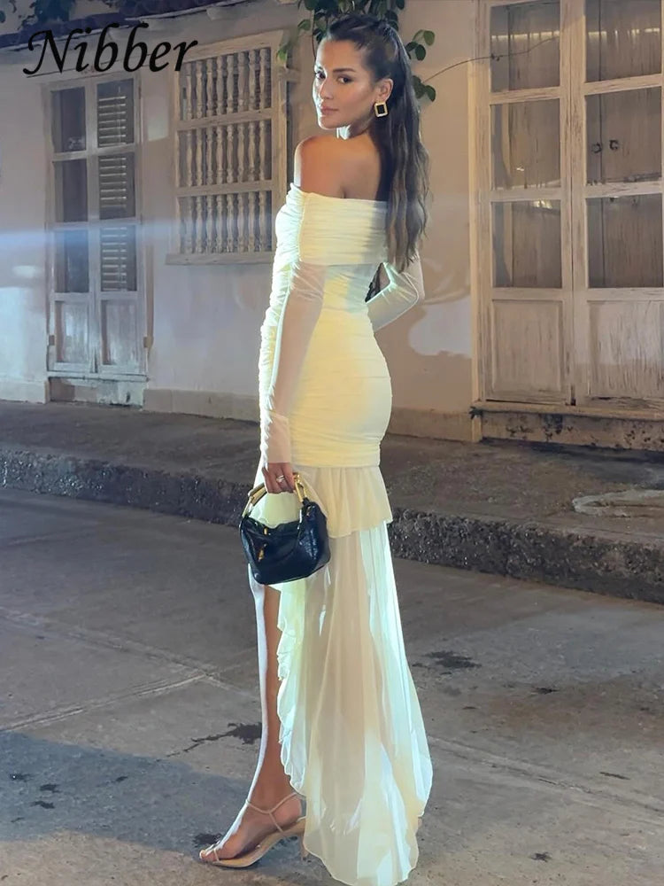Yellow Chiffon Off shoulder