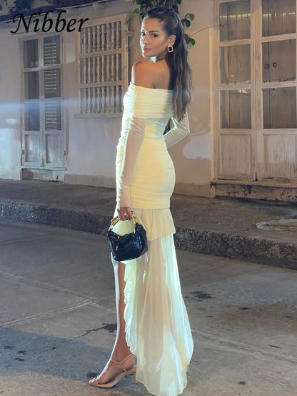 Yellow Chiffon Off shoulder