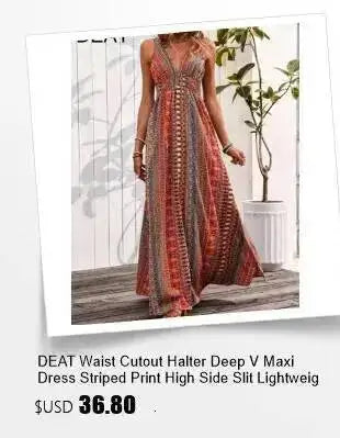 DEAT Women Halter Bow Tweed Mini Dress Color Block Neck Trim Loose Straight Cut Sleeveless Elegant Cocktail Birthday Daily