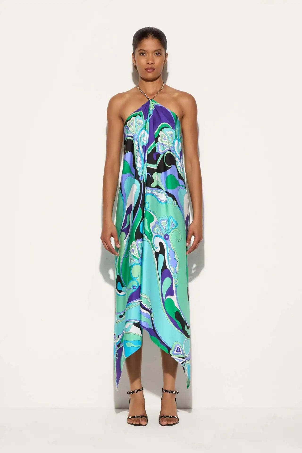 Sexy Printed Halter Maxi Dress Women Fashion Sleeveless Backless Loose Irregular Dresses 2026 Summer Lady Beach Vacation Robe