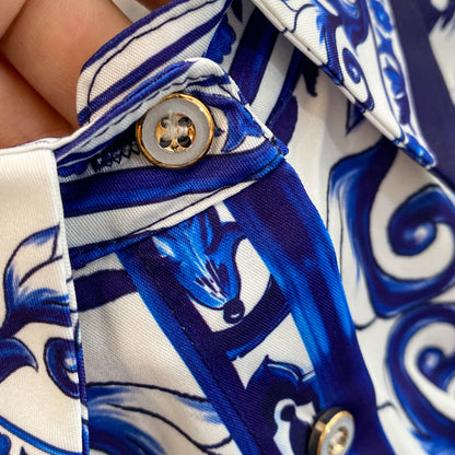 Spring Retro Blue White Red Dolce Dress