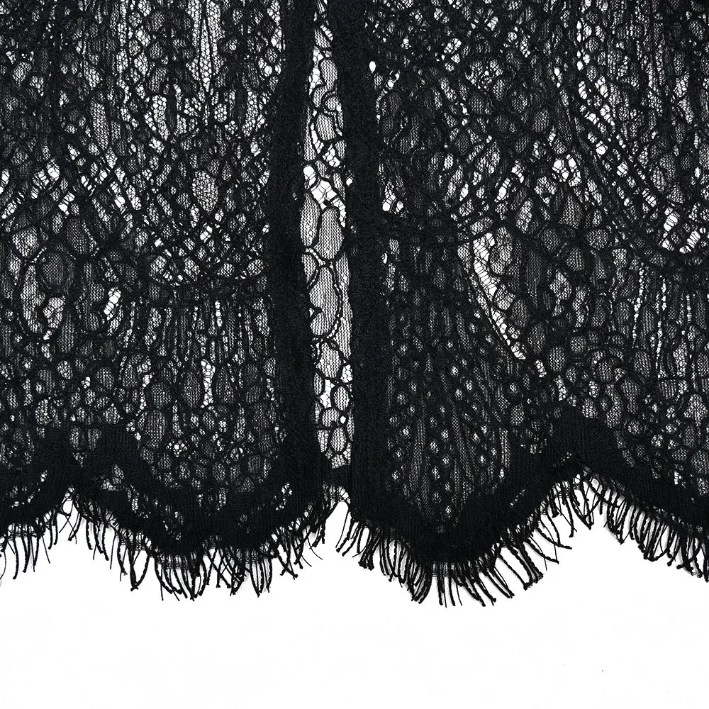 Lace Collar Queen Black Dress - Shellss