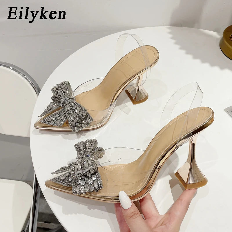 Eilyken Fashion Crystal Sequined Bowknot Women Pumps