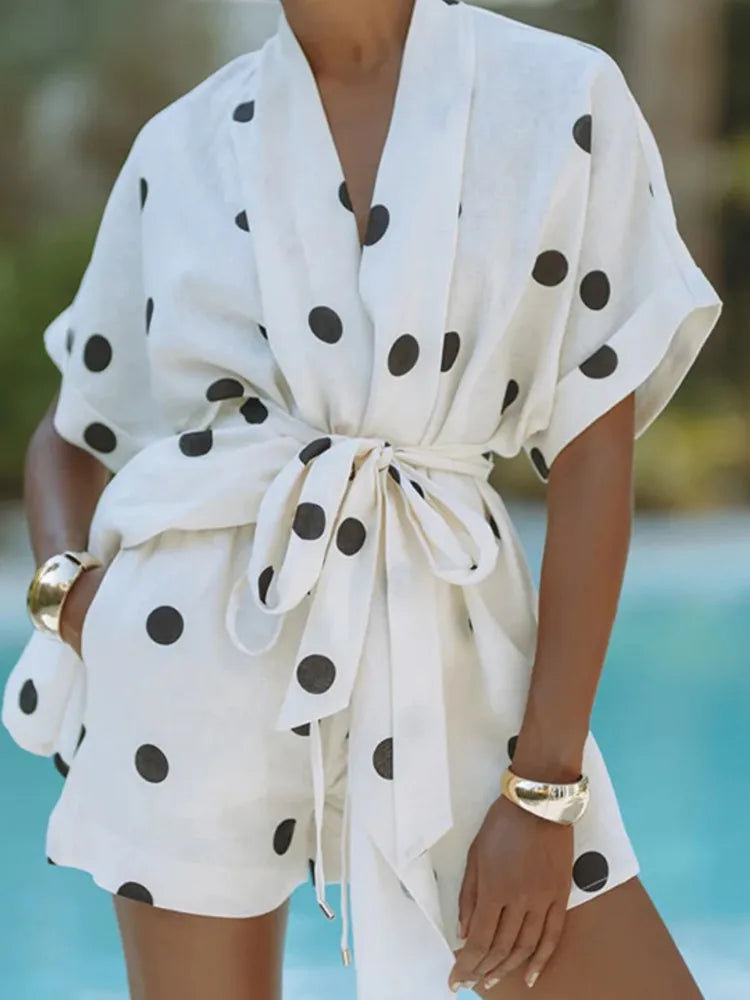 Batwing white Polka Set - Shellss