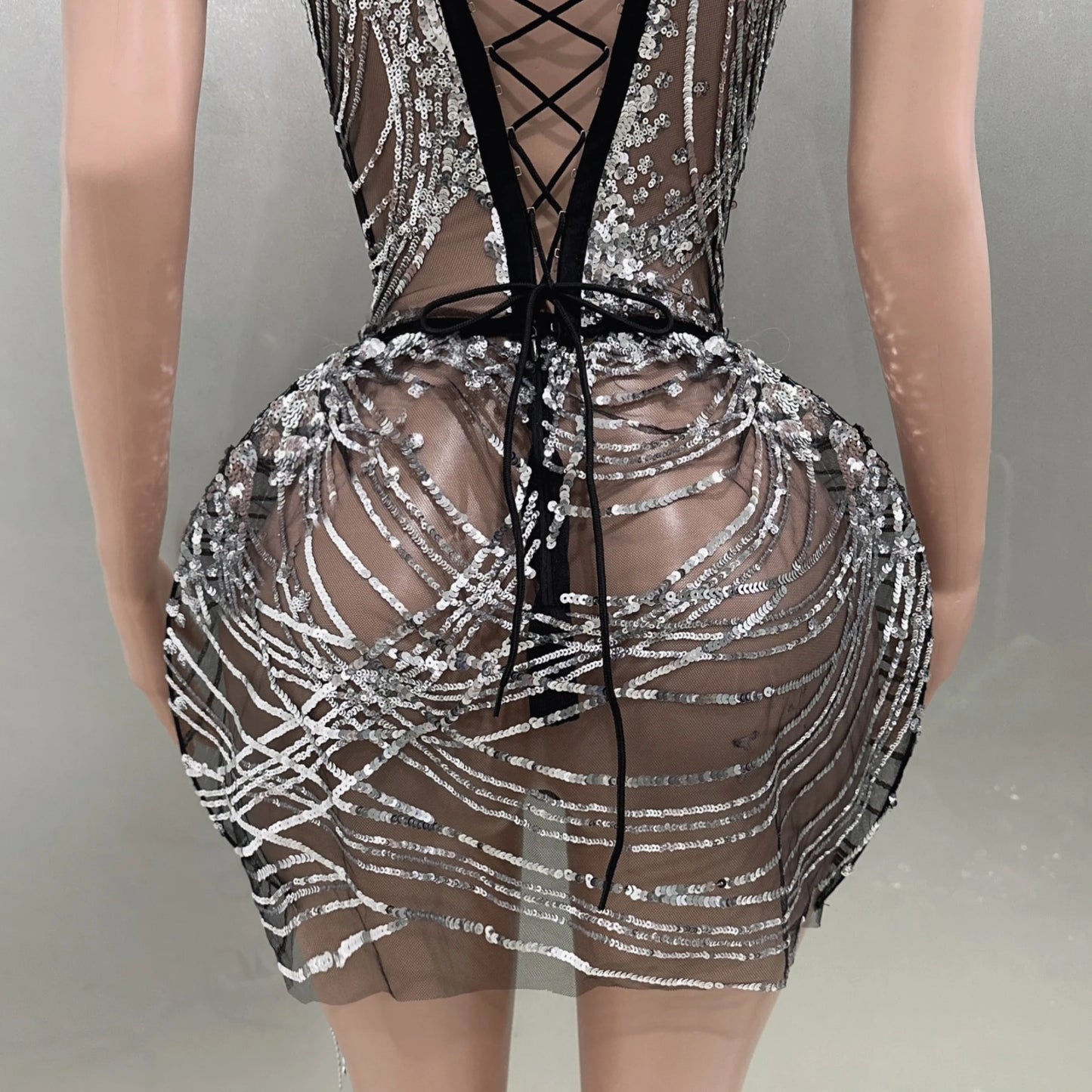 Shinning Tassels Chain Sexy Strapless