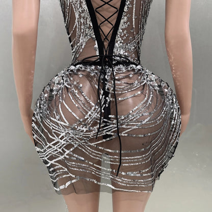 Shinning Tassels Chain Sexy Strapless