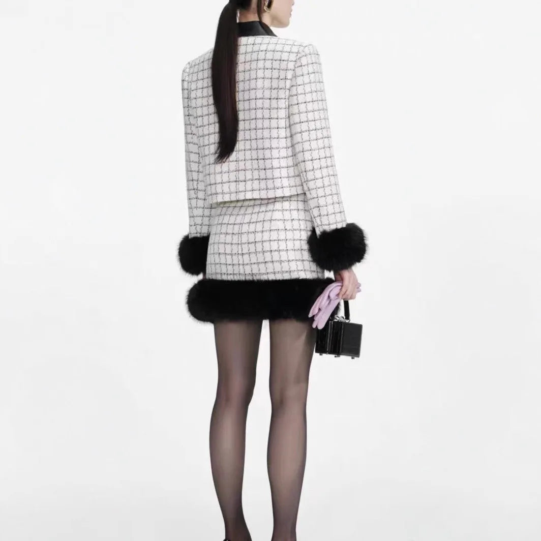 Self Portrait Skirt Set Tweed Clio