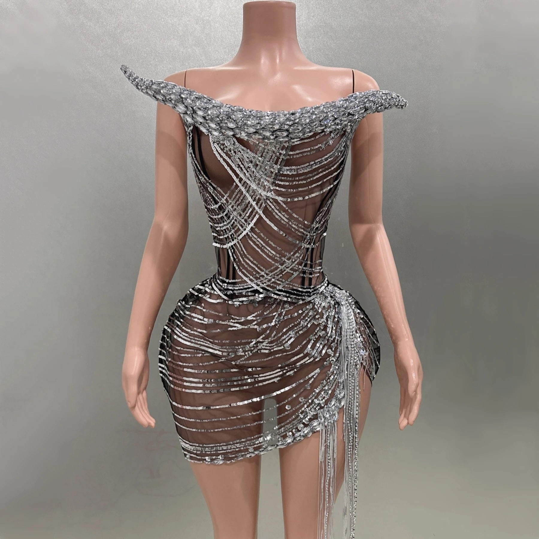 Shinning Tassels Chain Sexy Strapless