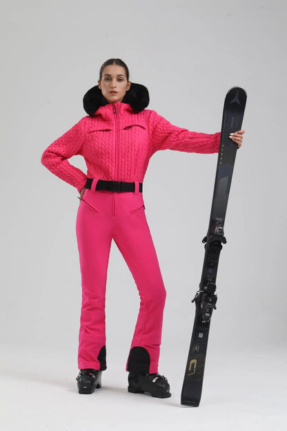 One-Piece Ski Suit Thickened Thermal Overalls Snowboard Jacket Jumpsuits Slim Fitting Ski Set Wind Proof Waterproof