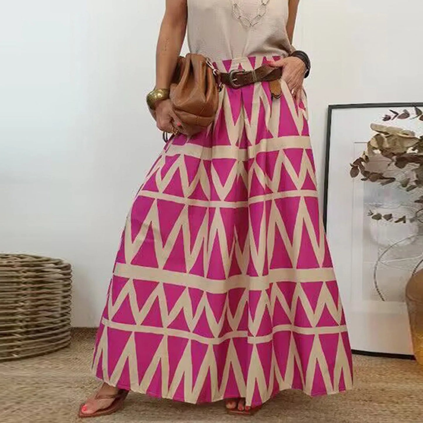 Brunch Day Geometric Wide leg