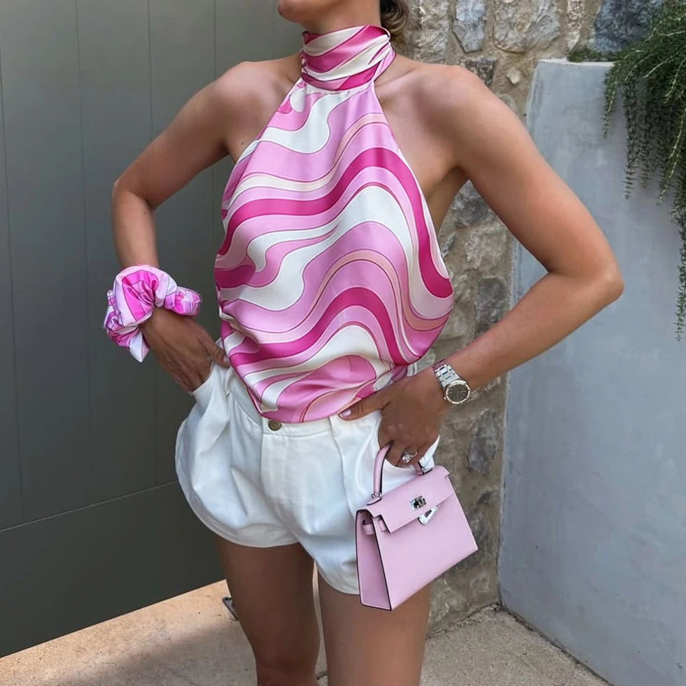 Pucci Halter neck Pink & Brown