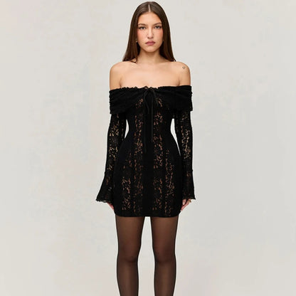 White Off Shoulder Lace Bodycon