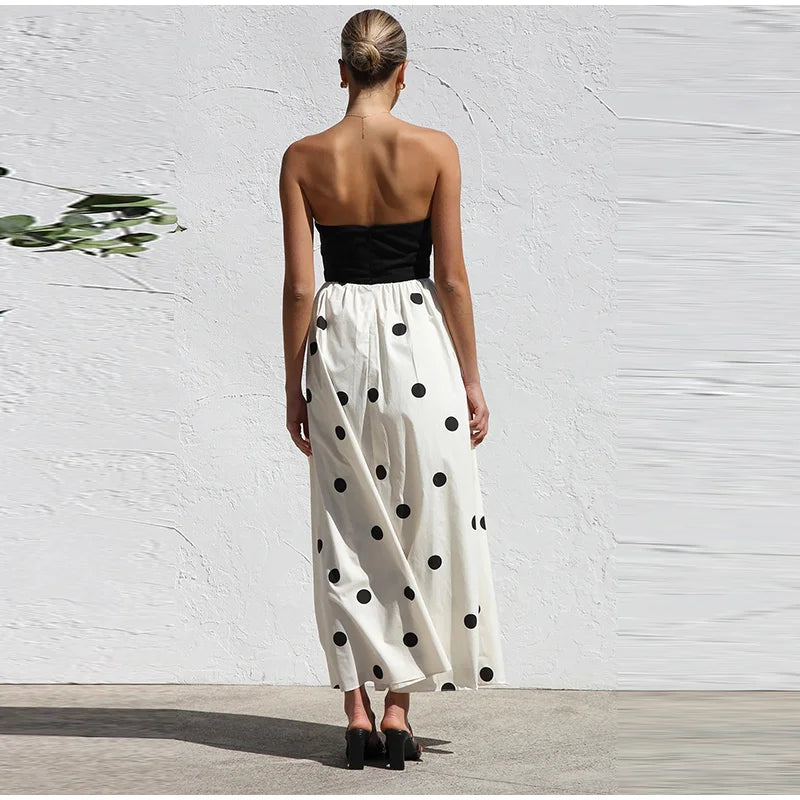 1 Sexy Patchwork Polka Dots Backless dress