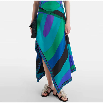 Printed Halter Top Skirt Set- Pucci Vibes