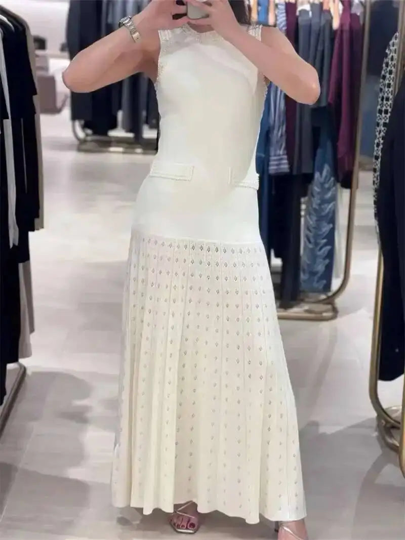 Sandro pearl knit dress