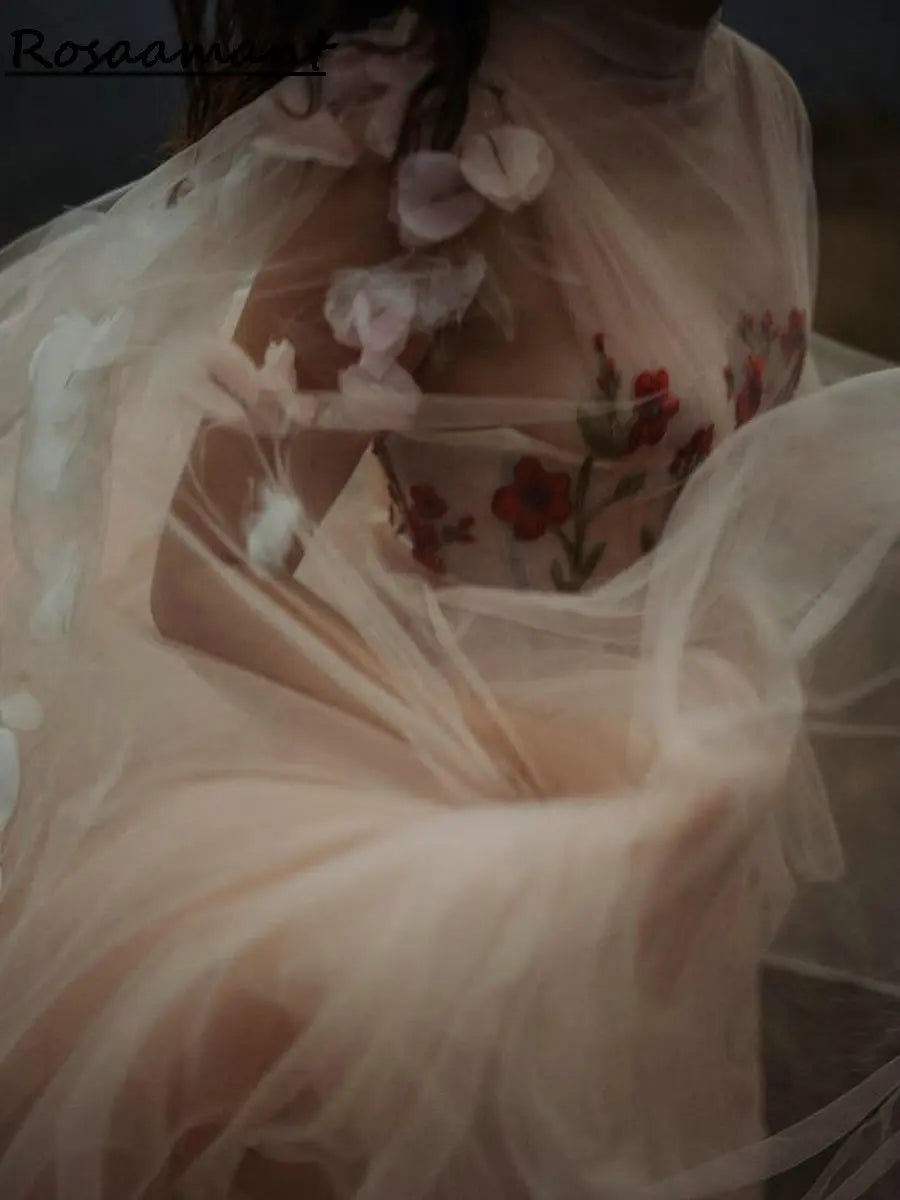 Champagne 3D Floral Lace Vintage