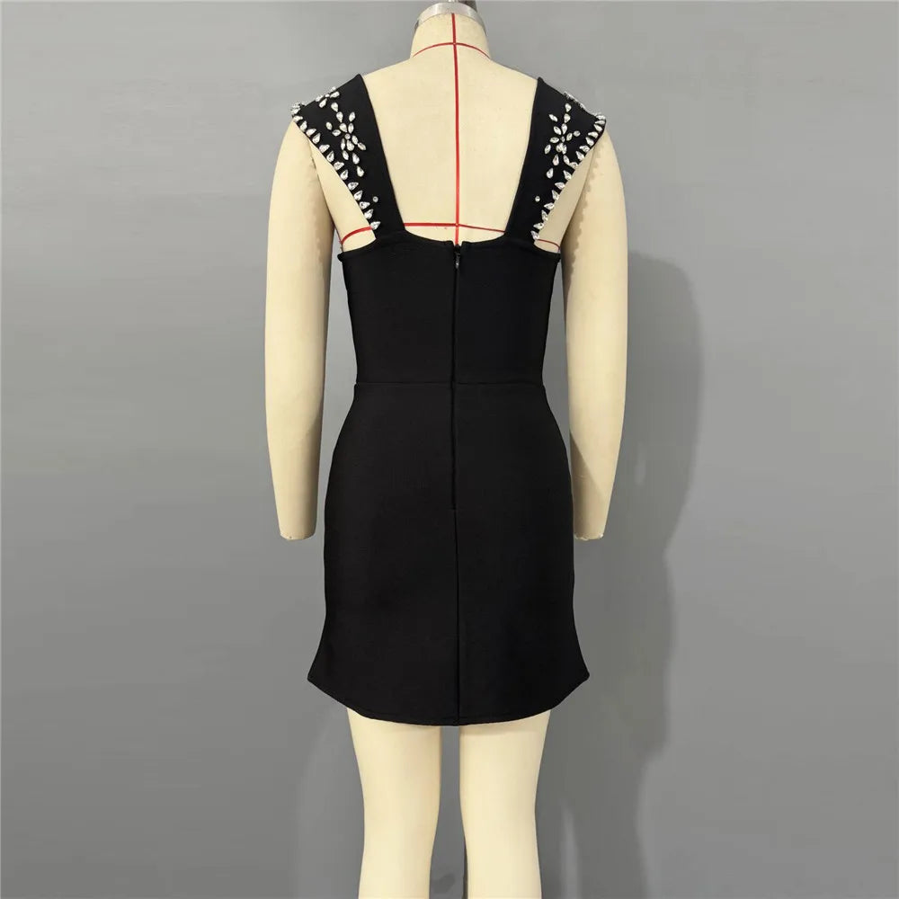 New women's luxurious diamond studded bandage dress sexy socialite banquet party evening dress short skirt medium long skirt