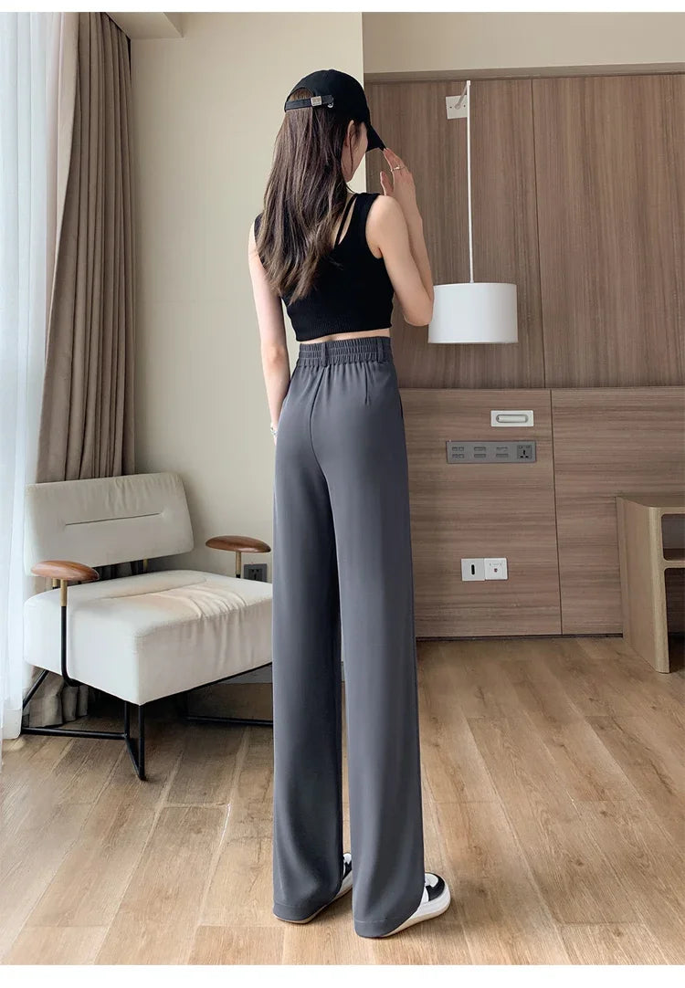 High Waist Suit Wide Leg Loose Trousers