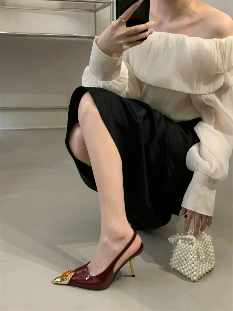 Ultra Luxurious Gemstone Pointed heels