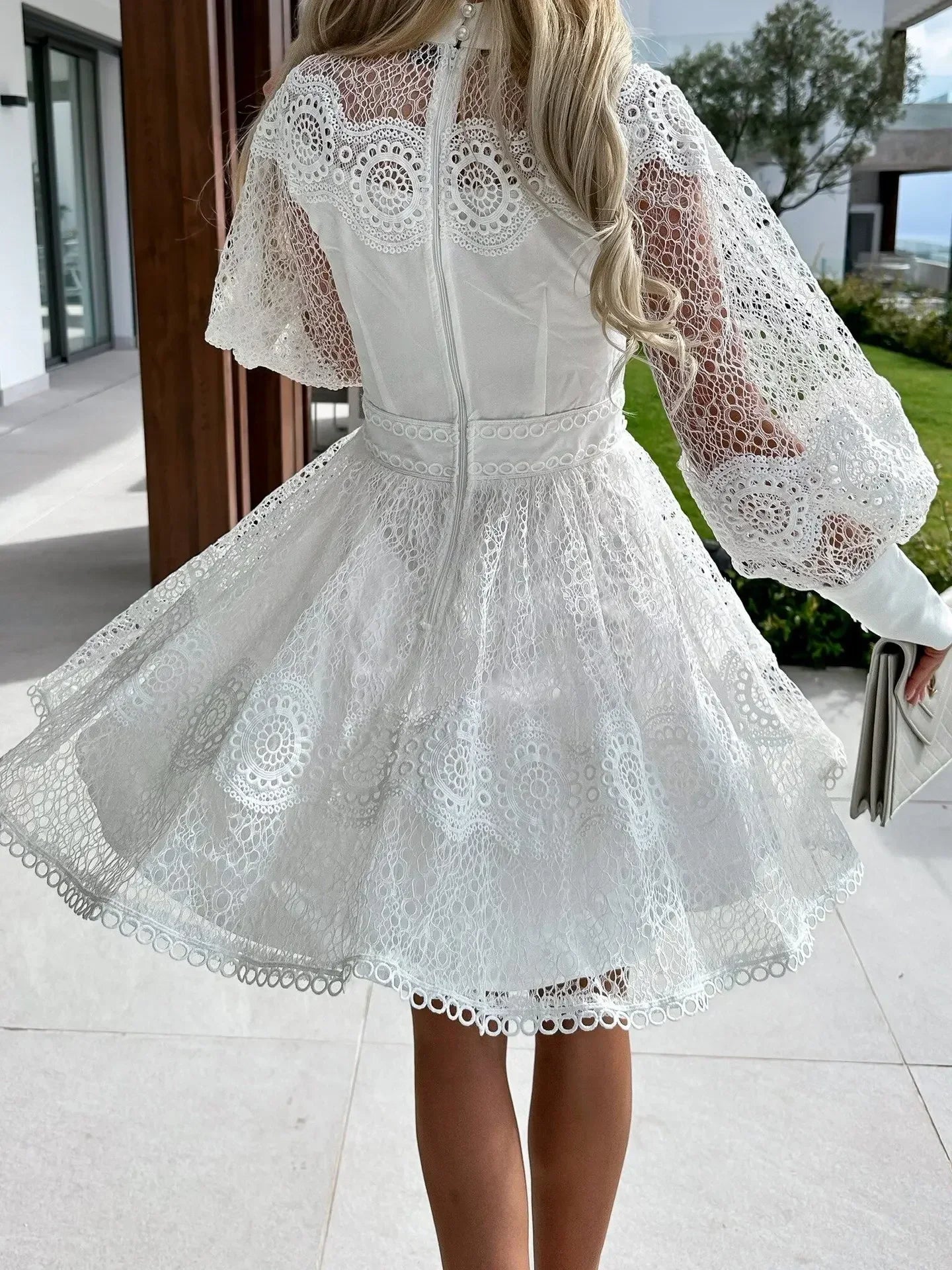 A-line Summer Sheer Embroidered