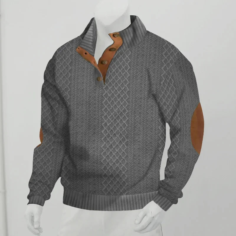 Men Stand Collars Long Sleeves Sweater German