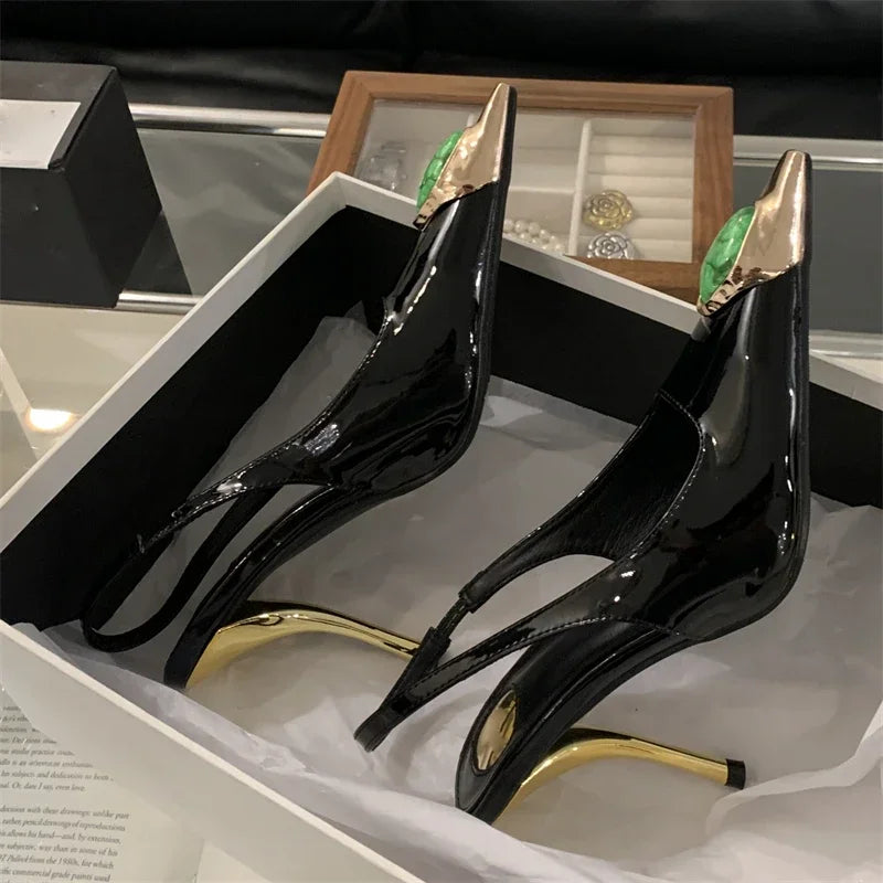 Ultra Luxurious Gemstone Pointed heels