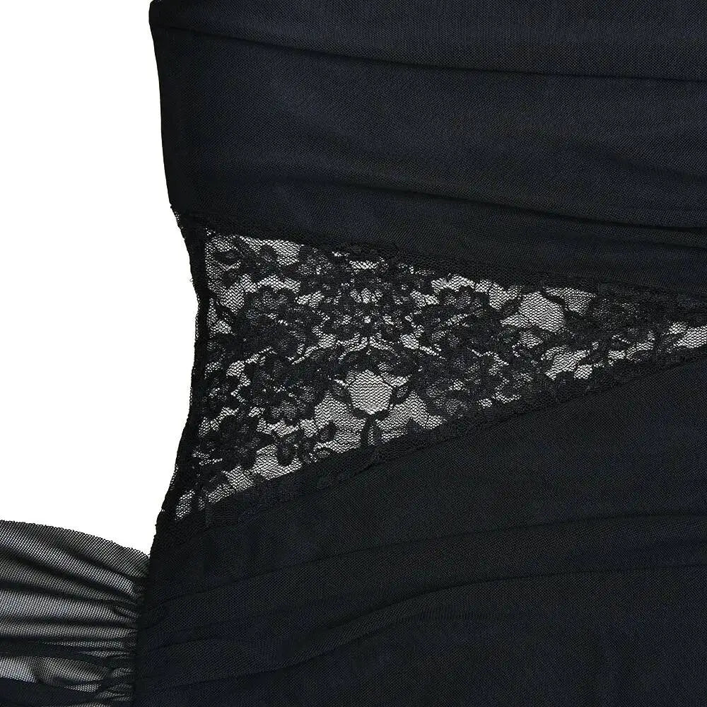 Avrilyaan Lace Patchwork Ribbons One-Shoulder Sleeveless Sexy Dress Women 2026 Elegant Party Dress Backless Mini Summer Dress