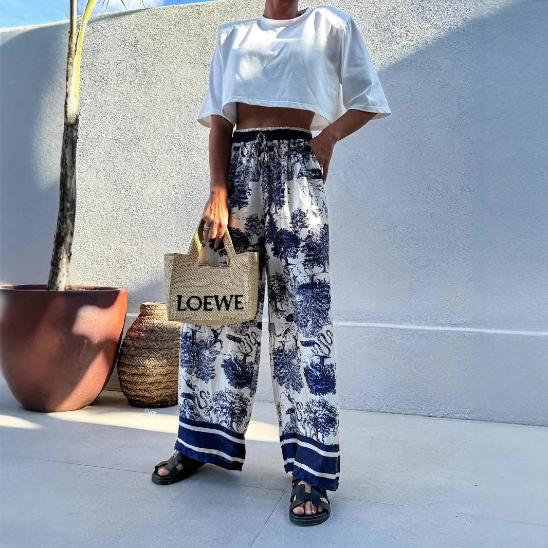 Bohemian Wide Leg Casual Pants