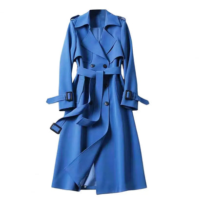 Trench Lapel Long Coats Fashion Double Breasted Jacket