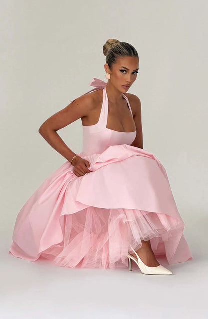 Corset Strapless Midi Dress Luxury Halter