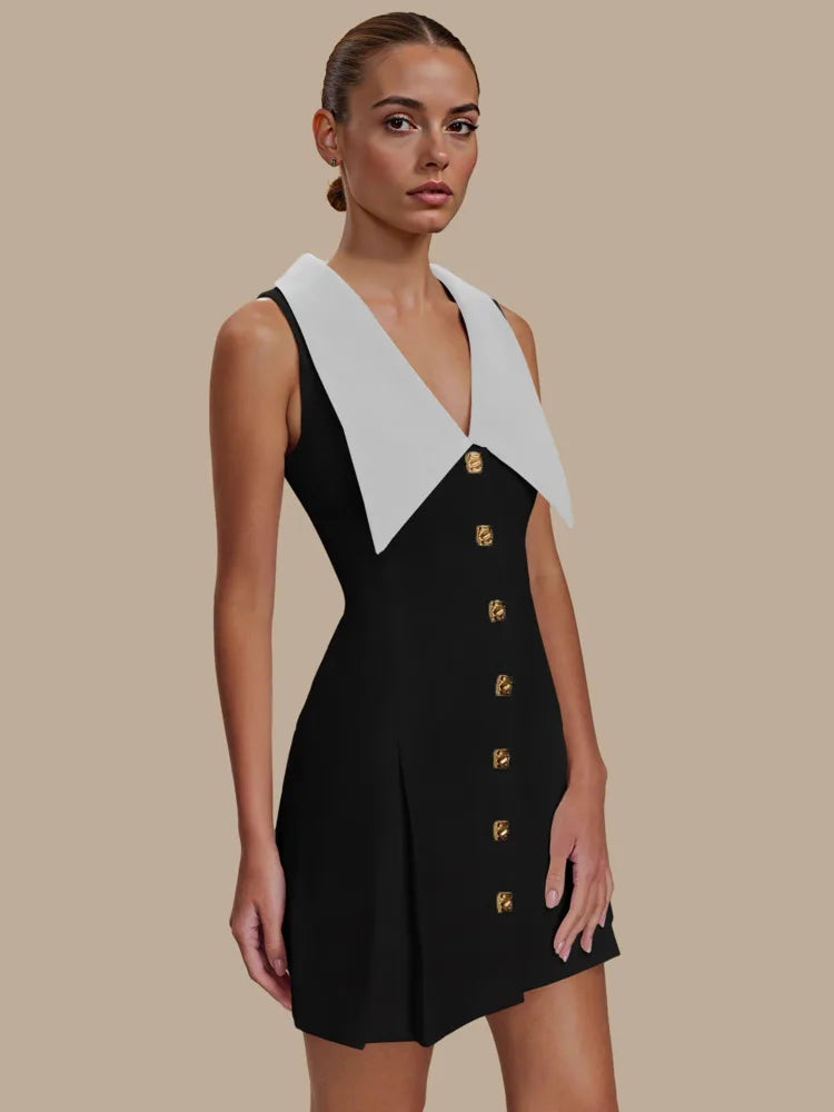 Big Collar Sail Collar Mini Dress