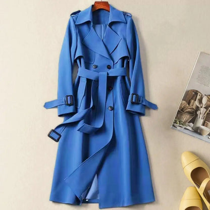 Trench Lapel Long Coats Fashion Double Breasted Jacket