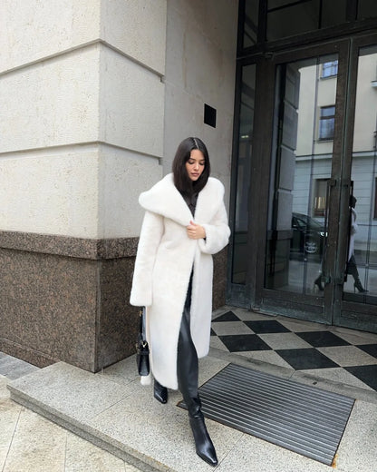 Fur Hooded Long Jacket