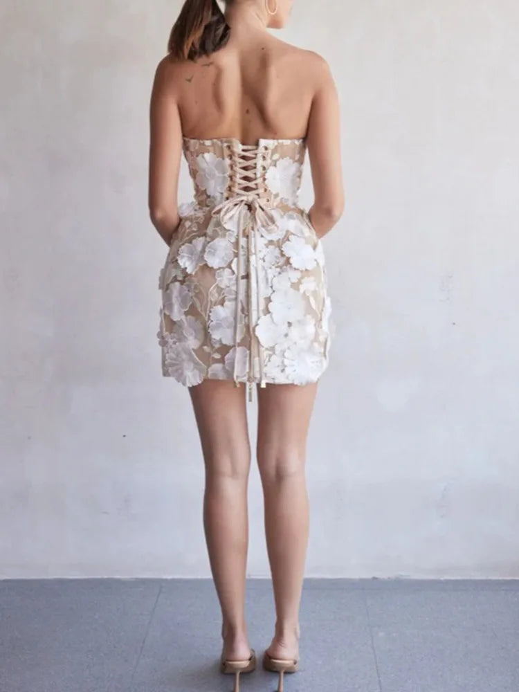 Embroidered 3d flowers Mini - Shellss