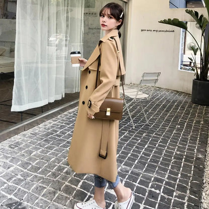 Trench Coat High Street fashion Double Breasted Long