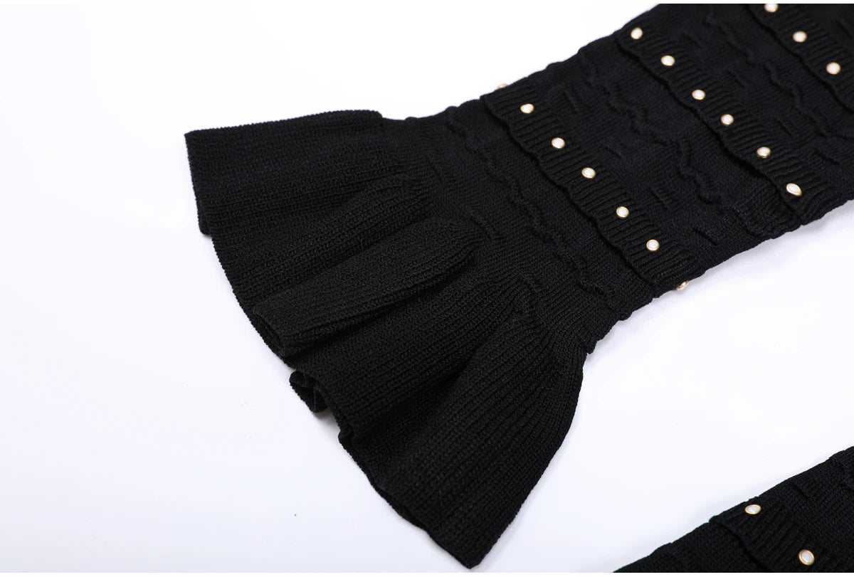 sandro Pearls embellished Skirt & Cardigan