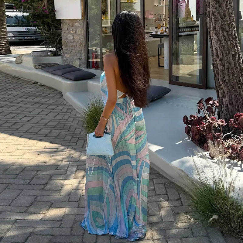 Pucci Light Blue iced blue HAlter neck