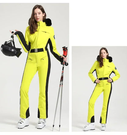 New Winter One-Piece Skiing Suit Thickened Slim Fitting Overalls Thermal Snowboard Jacket Jumpsuit Wind Proof Waterproof Ski Set