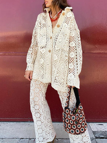 Loose Lace Crochet Shirt