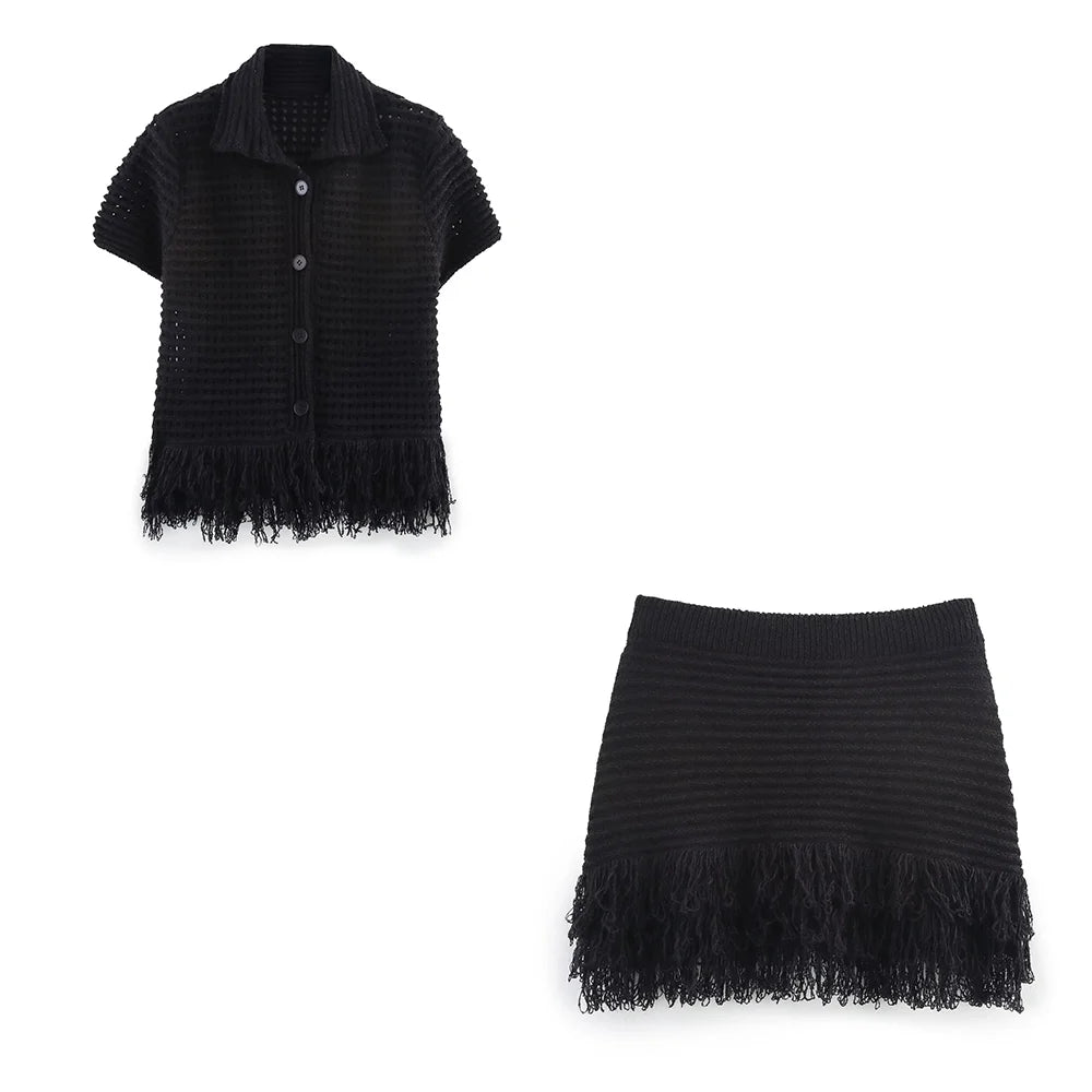 Summer Elegant Knitted Tassel Set