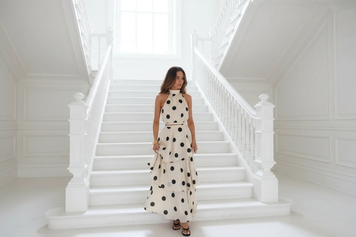 Emily In Paris Inspired Skirt Top Polka Dots