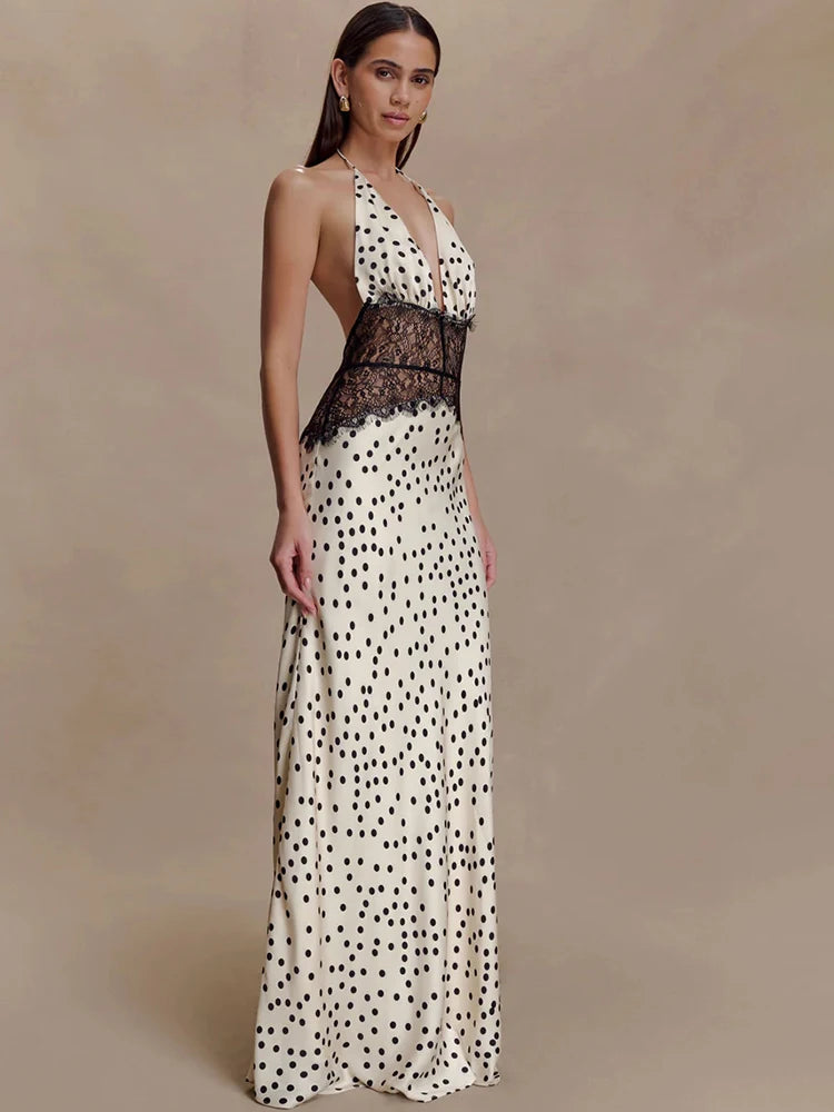 Polka dots with lace waist clio