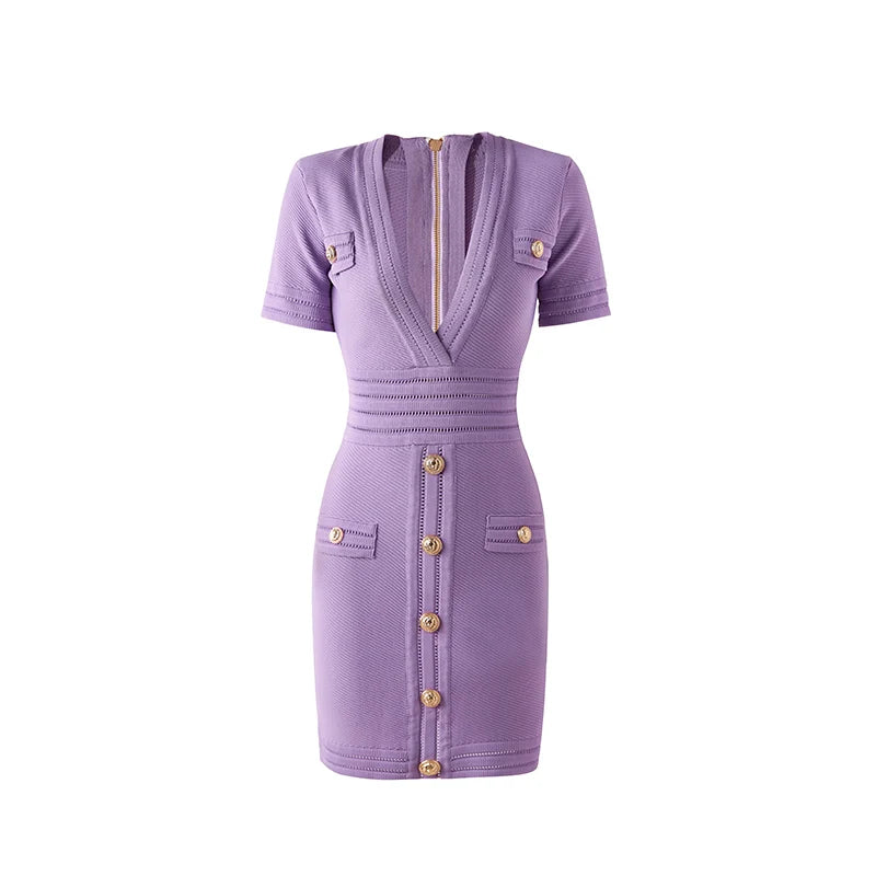 Lavender Gold Buttoned Mini