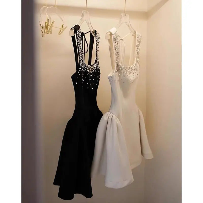 New Party Backless Bandage Dress for Women Fashion Summer Sling Robe Femme 2026 Vestidos De Mujer A-line Tunic Diamond Dresses