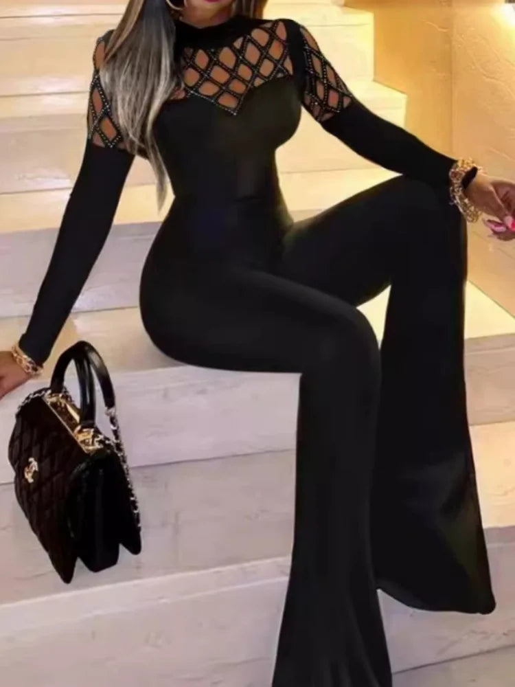 Jumpsuit diamond Mesh Party