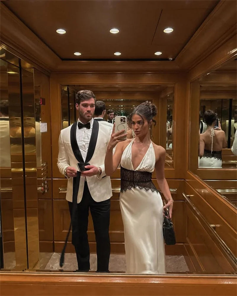 Celebrity Halter neck backless dress