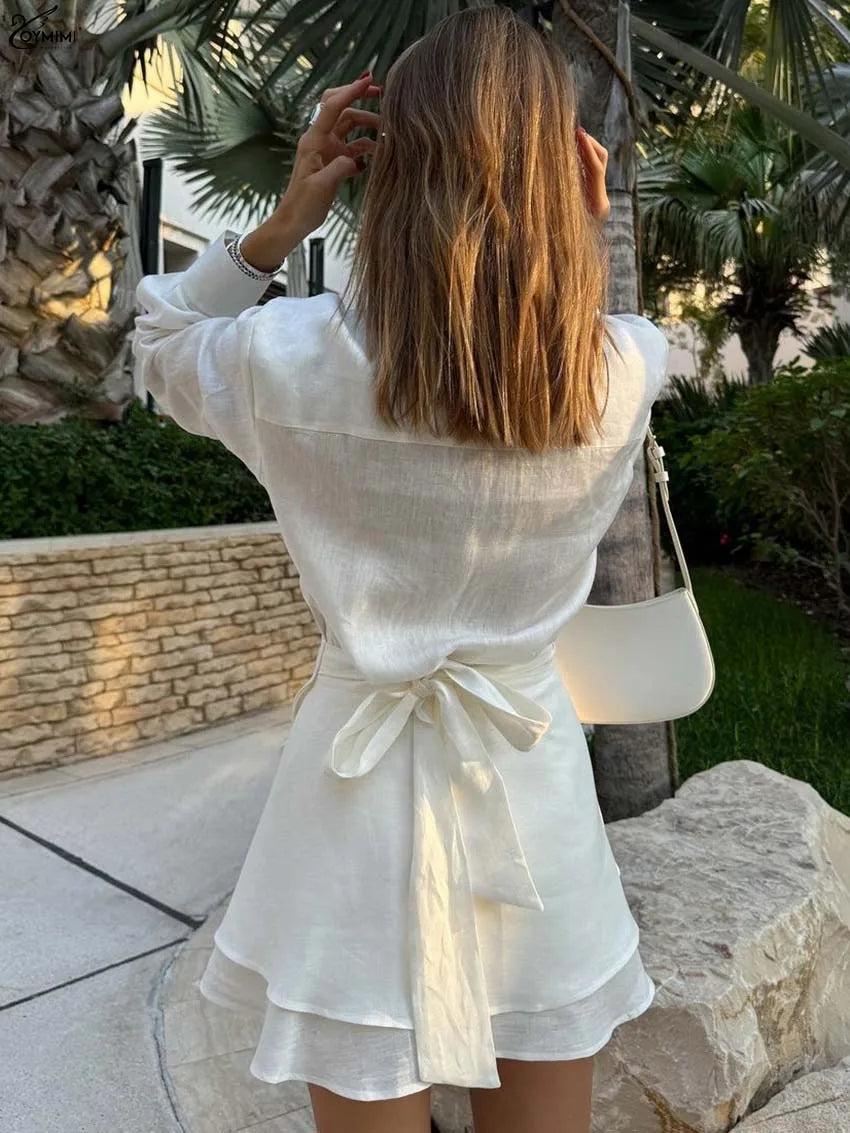 Summer Beige Cotton Two Piece Set